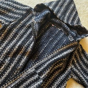 Handmade Mexican Wool Zip-up Striped Hoodie Brand New Size M